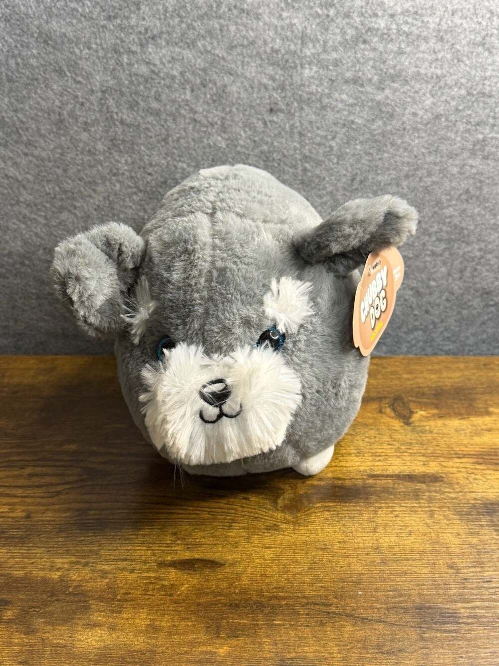 Kellytoy Chubby Dog Gray Schnauzer Plush Stuffed Animal
